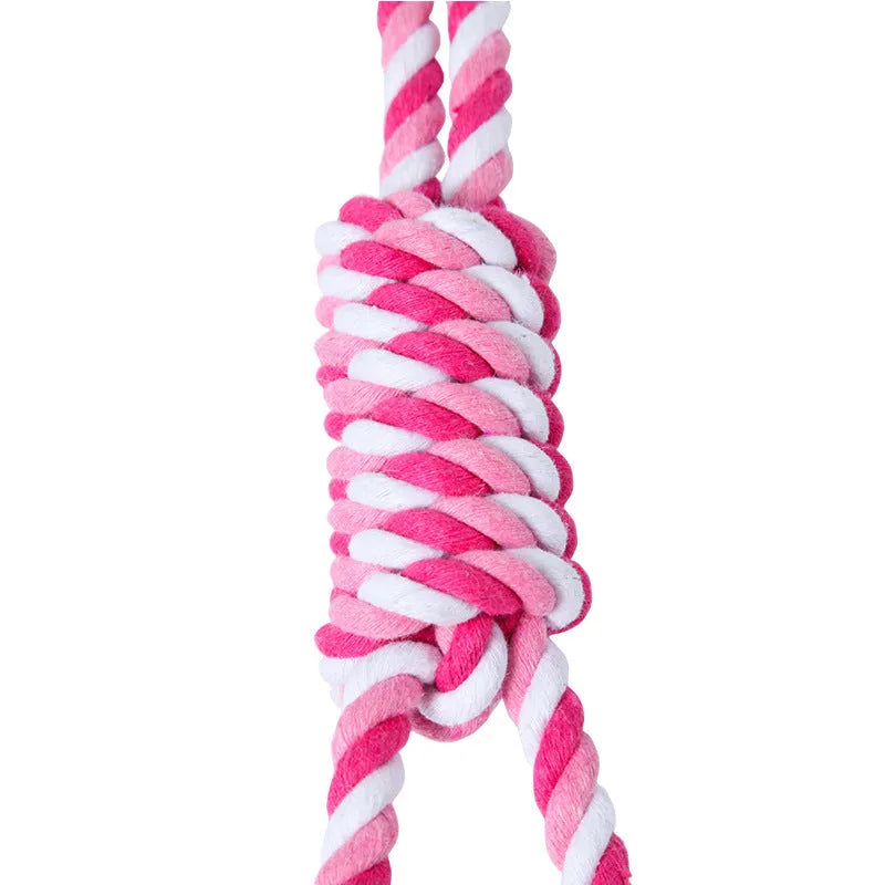 38cm long cotton rope dog tug toy in red white and blue white colour options