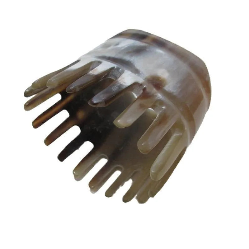White buffalo horn wide tooth comb for women's scalp massage and hair detangling