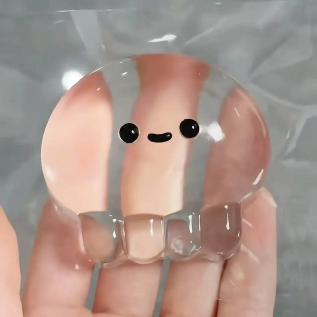 6cm TPR bubble making pinch anger toy in transparent jellyfish colour for stress relief and sensory training