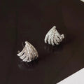 Geometric zircon earrings for women with platinum colour electroplated finish