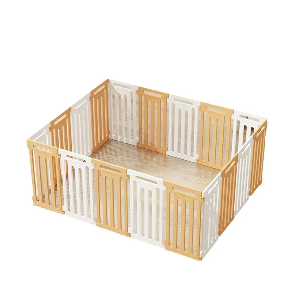 Plastic dog indoor isolation fence with guardrail panels in multiple colour combinations