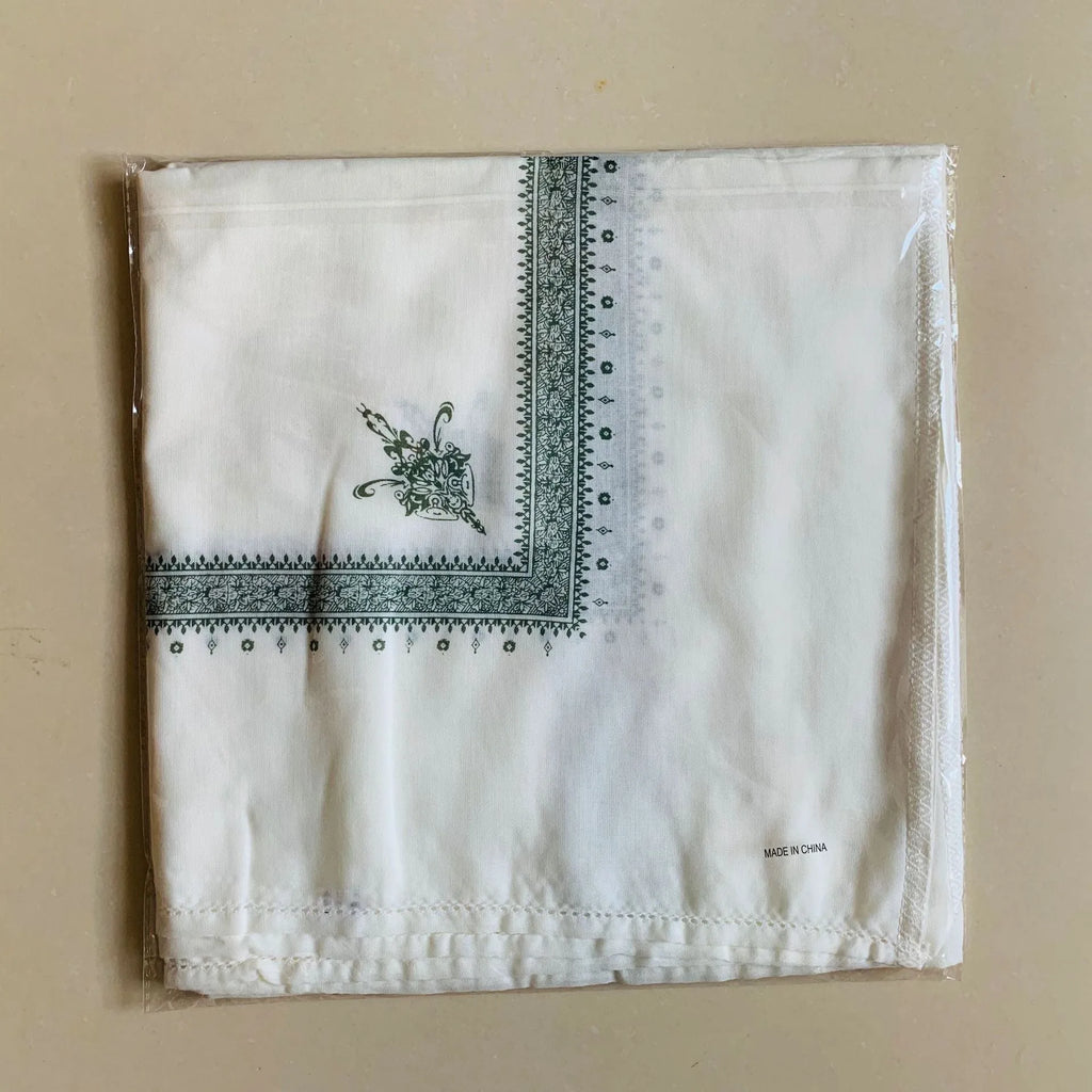 Printed polyester square scarf showing 138x138cm dimensions in assorted colours