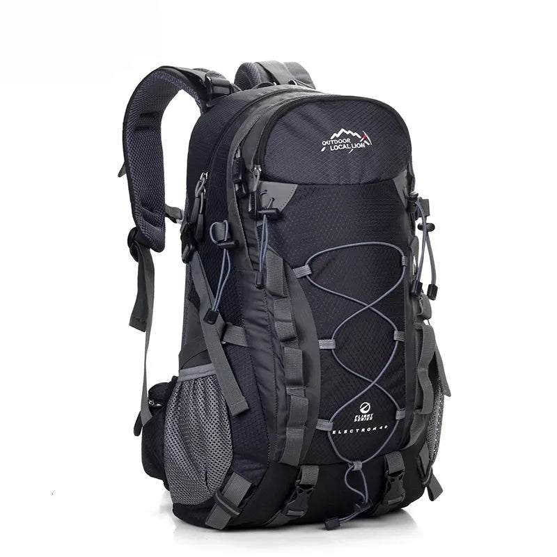 Green polyester leisure sports backpack for outdoor activities like running and hiking.