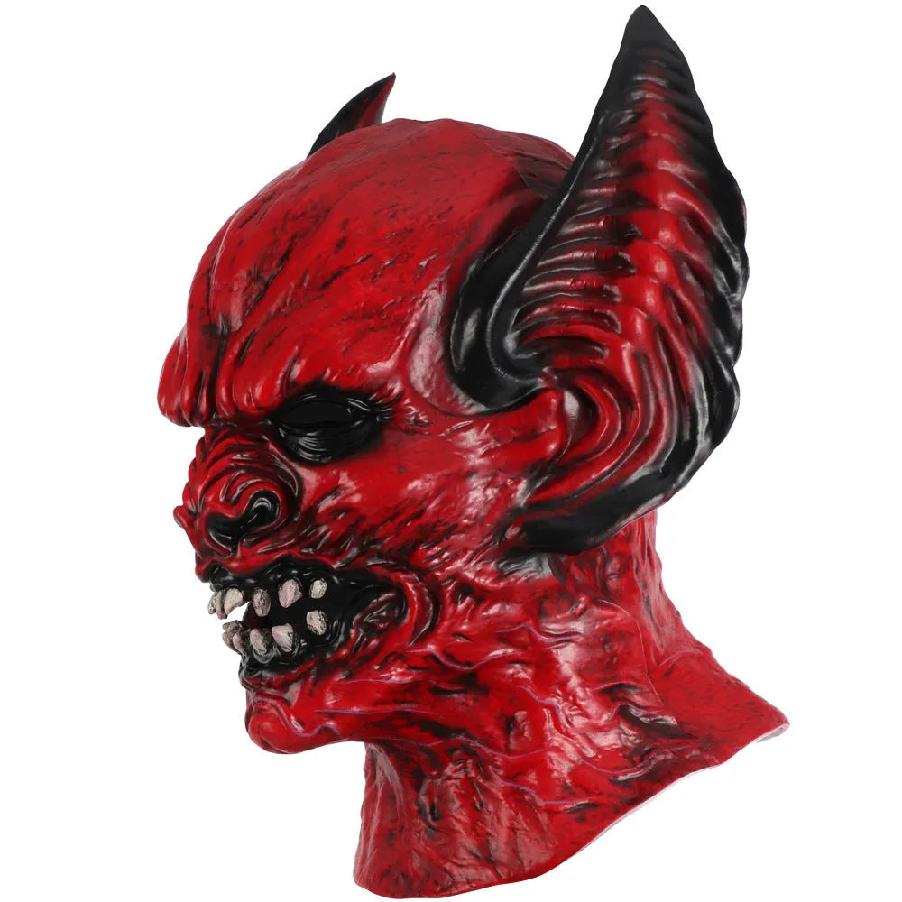 Red bat head cover horror mask made from RP foam for Halloween and costume parties