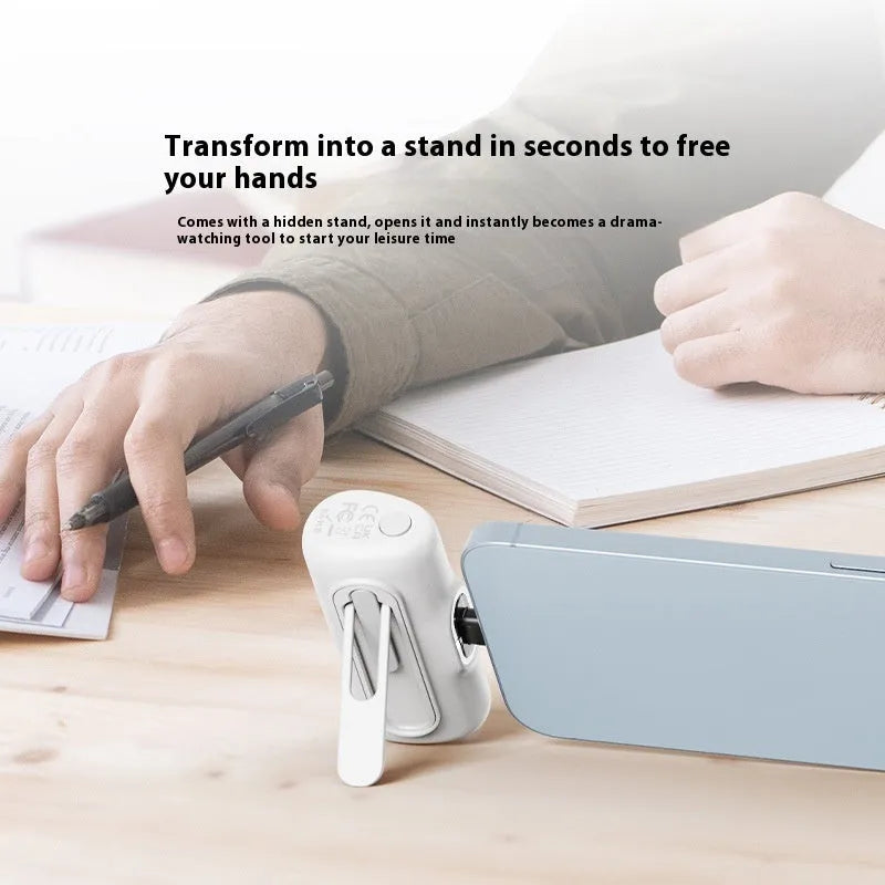 Capsule power bank 20W PD fast charging 5000mAh with built-in bracket in black