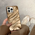High-grade desert gold silk pattern TPU phone case for iPhone with three-dimensional ins-style back cover in purple