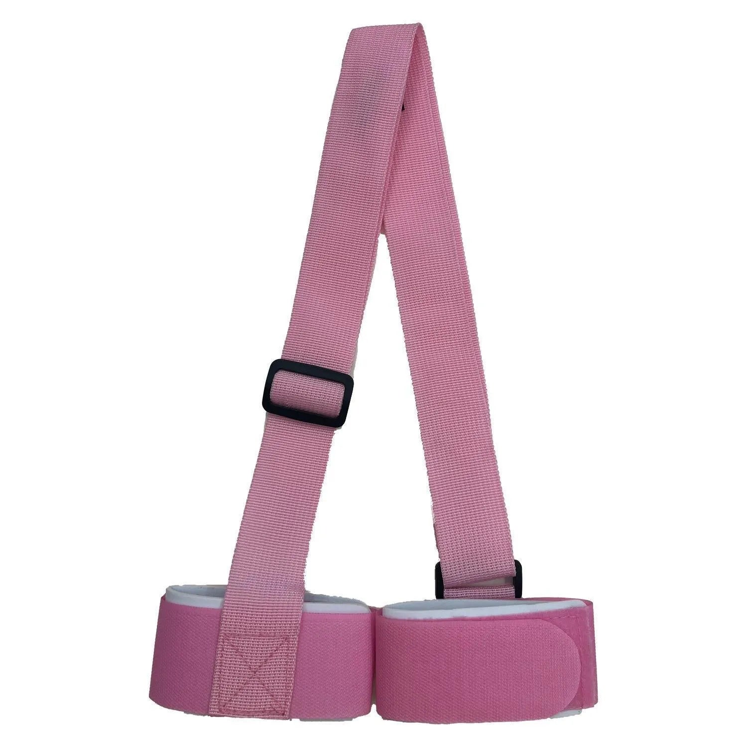 Adjustable skiing bandage with shoulder strap and hook-and-loop fastening in multiple colour options