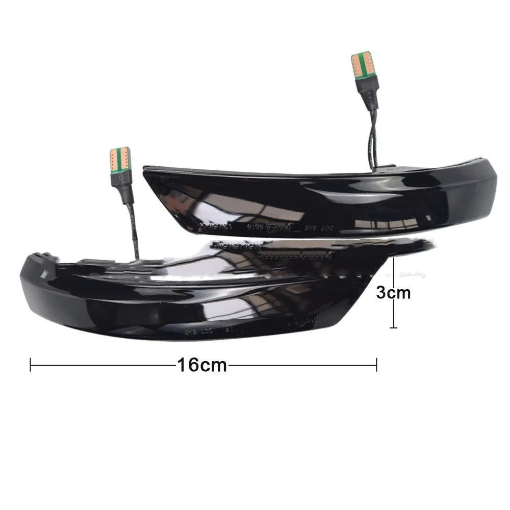 Ford Focus and Mondeo rearview mirror waterfall flow light accessory in yellow or yellow/blue two-tone colours