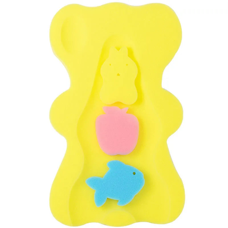 Baby bath mat in yellow, 4.7cm thick polyurethane sponge non-slip design
