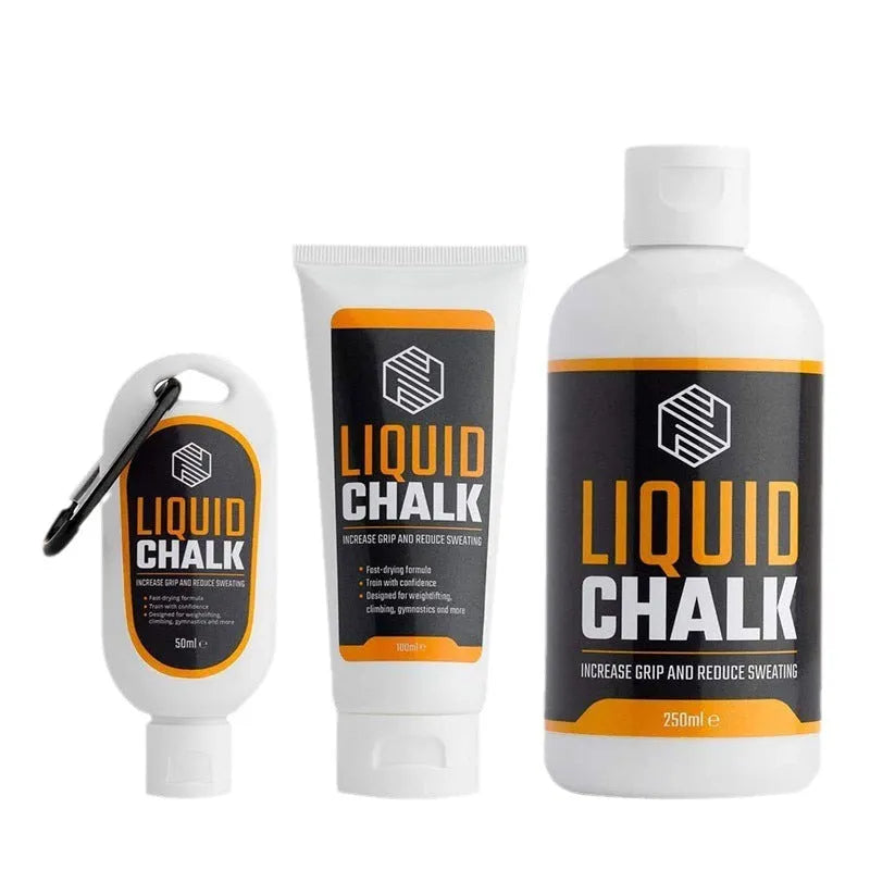 Hook bottle of magnesium carbonate anti-slip powder for rock climbing and sports.