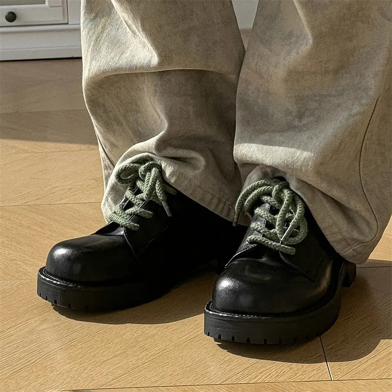 Big Head Derby platform casual shoes in microfiber with a rubber sole for height increase.