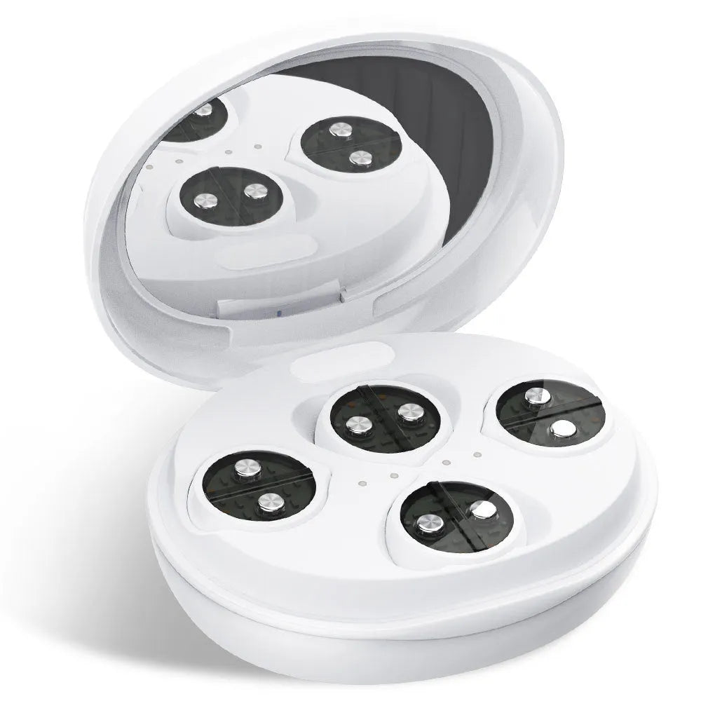 White wireless red light EMS eye massager for facial beauty treatment