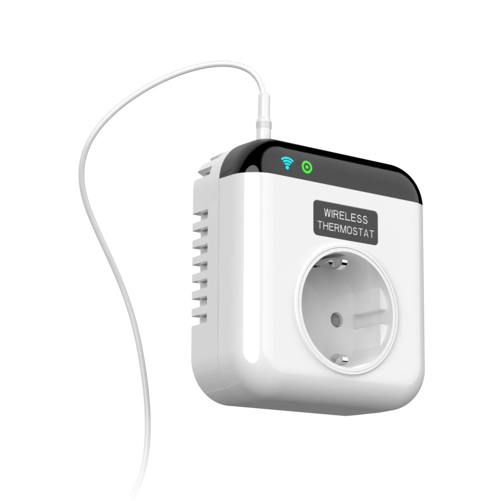 White EU standard smart socket with single outlet for voice and app remote control
