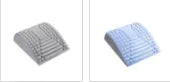 Blue EVA foam back stretcher pillow for lumbar support and acupressure massage.