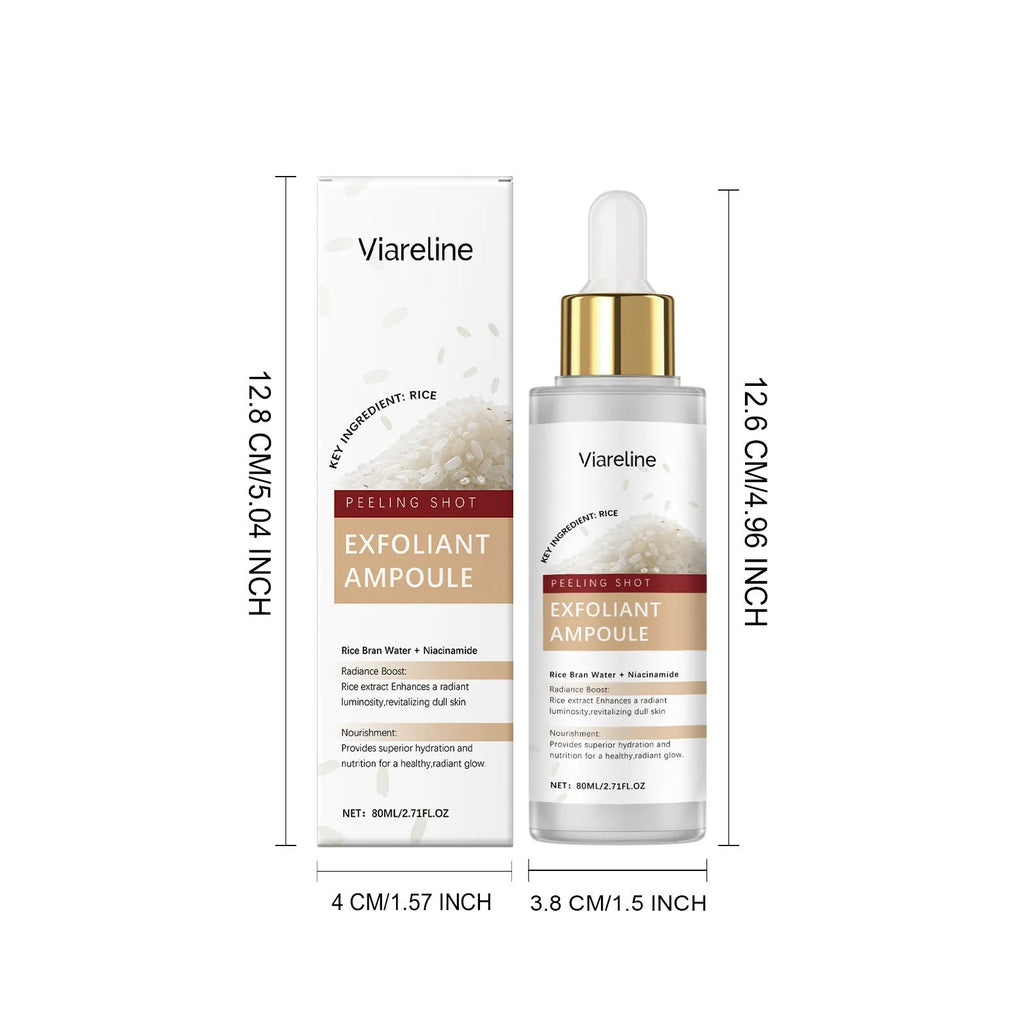 80ml bottle of exfoliating and moisturising facial liquid with hyaluronic acid and salicylic acid