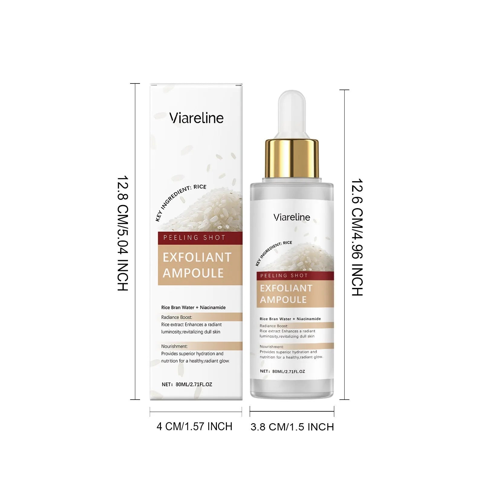 80ml bottle of exfoliating and moisturising facial liquid with hyaluronic acid and salicylic acid