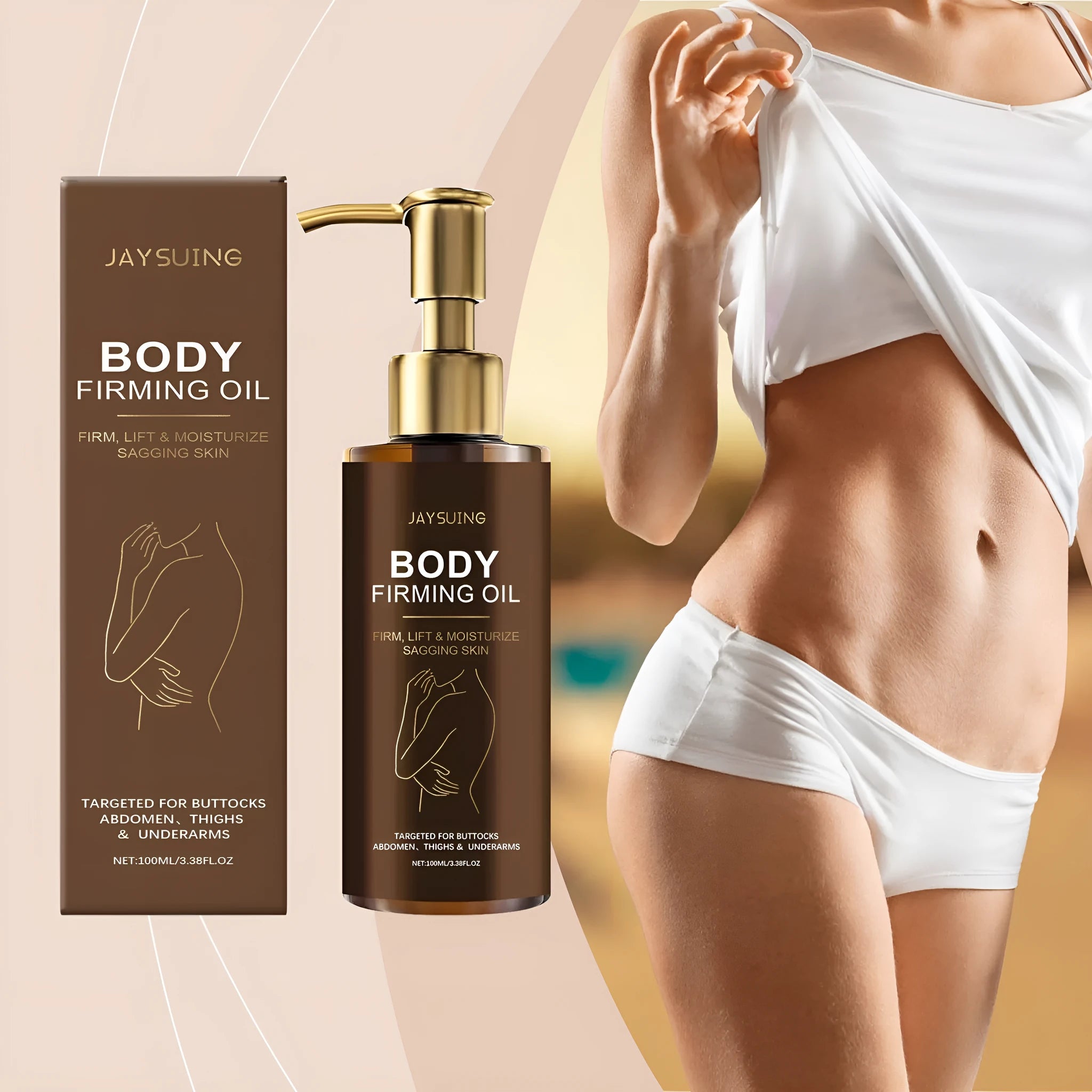 100ml bottle of nourishing and firming body oil with hyaluronic acid and coffee seed oil
