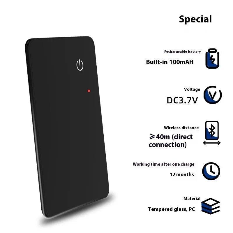 Black plastic NFC wireless charging pet tracking locator card with hanging hole