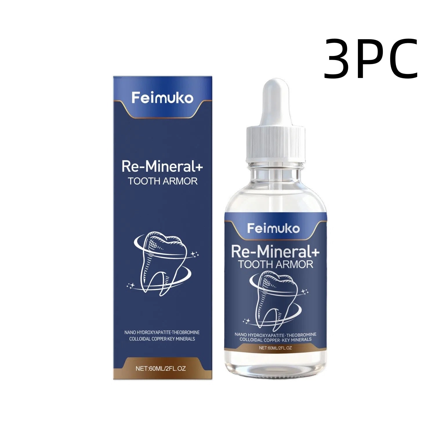 60ml Dental Care Liquid bottle with hydroxyapatite and cocoa extract for oral hygiene