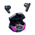 X15 wireless Bluetooth in-ear gaming headset with charging case, showing left and right earpieces.