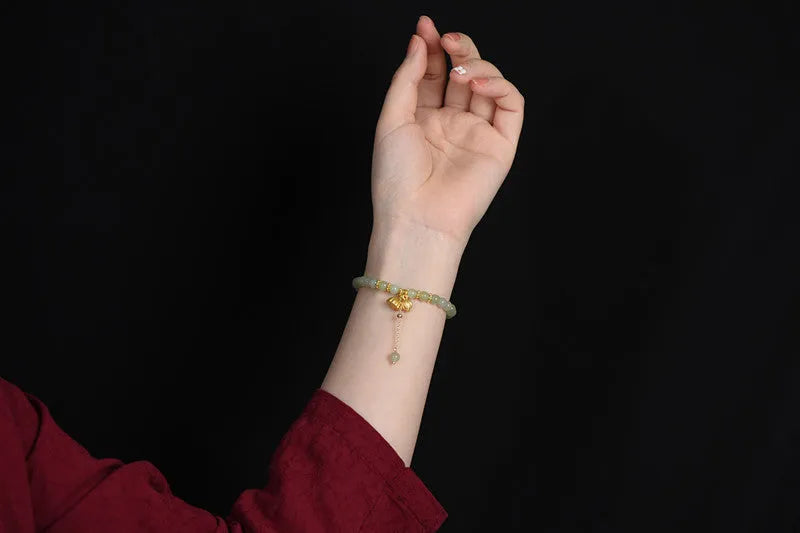 Shihuan natural Hetian Jade bracelet with 6mm beads, constellation design and fu character