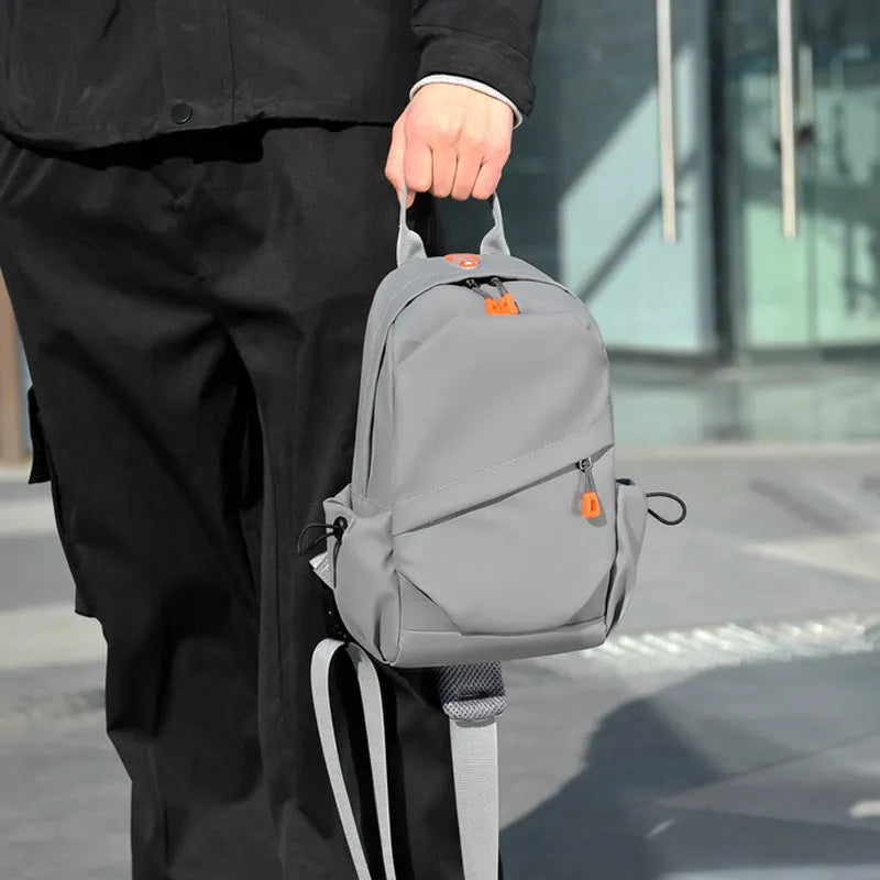 Men's black polyester crossbody bag with shoulder strap