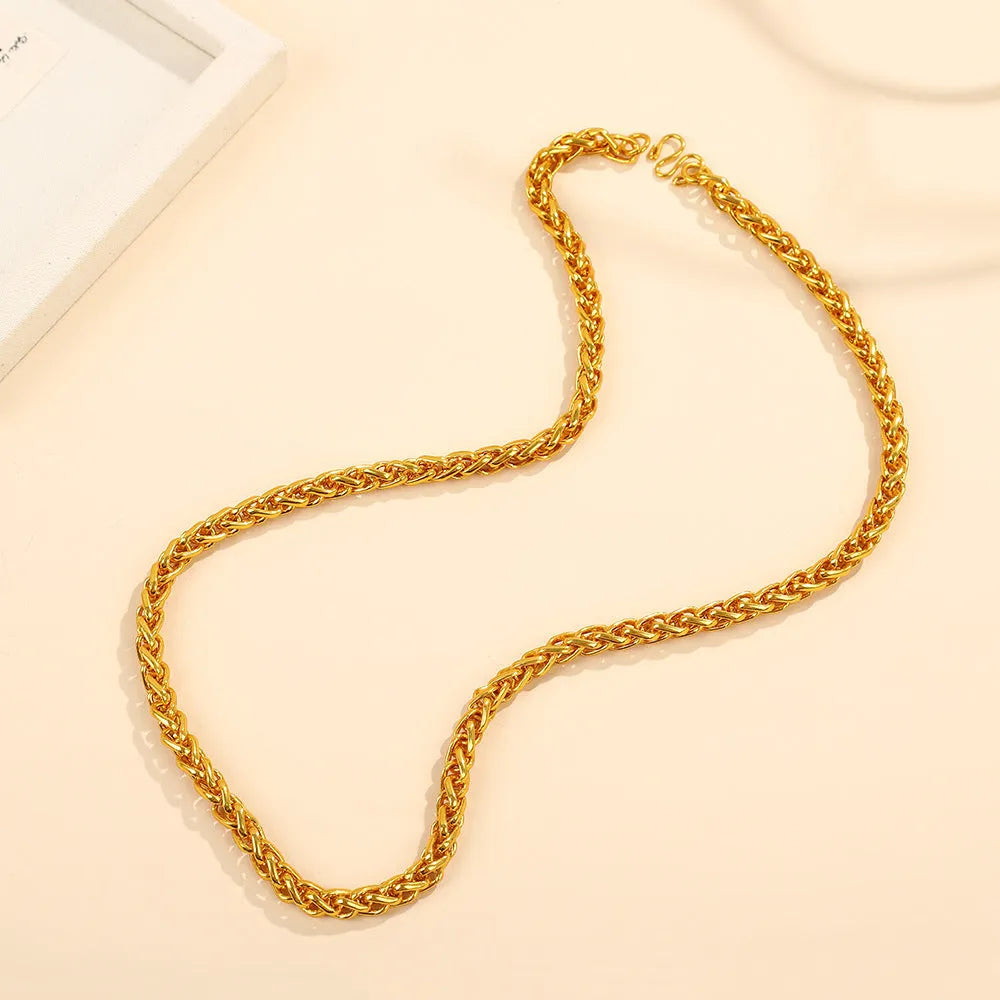 Alloy snake bones chain necklace in titanium steel finish with bones pattern, one of eight colour style options