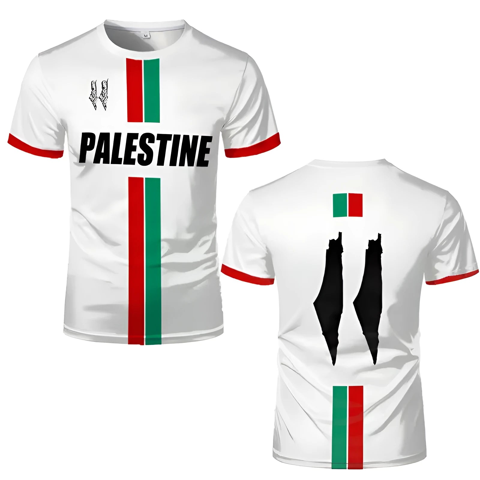 Man's black 3D printed football t-shirt with raised graphic, showing half-length sleeves and a regular fit.
