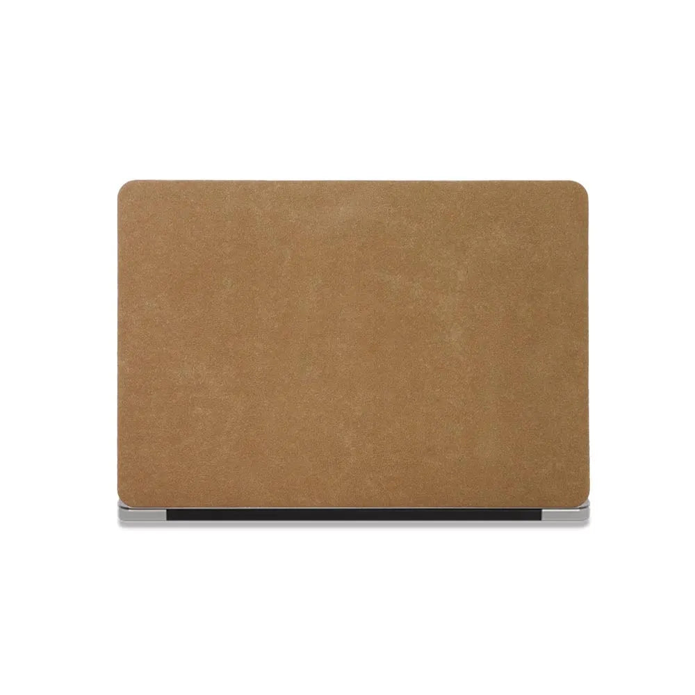 Cocoa brown suede laptop sleeve case compatible with Apple MacBook Air and Pro models