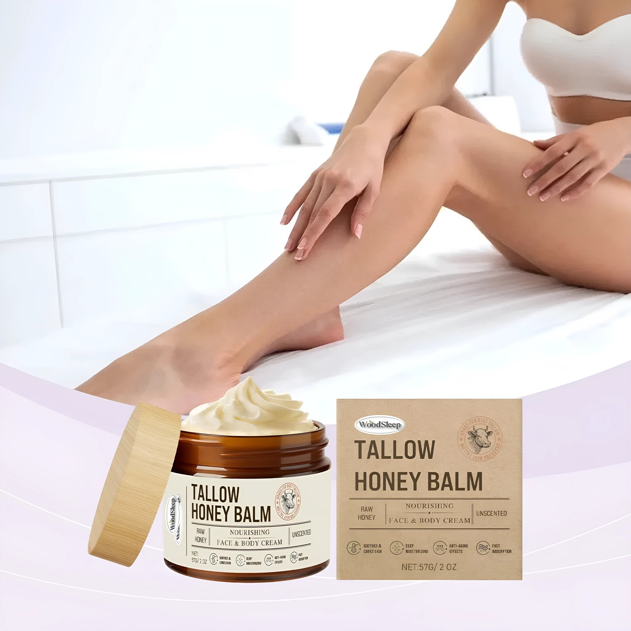 57g tallow honey skin repair moisturising cream jar for dry skin hydration