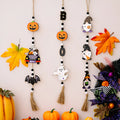 White resin Halloween earring pendant with butterfly tassel, lace, pearl, and rhinestone accents, American European style