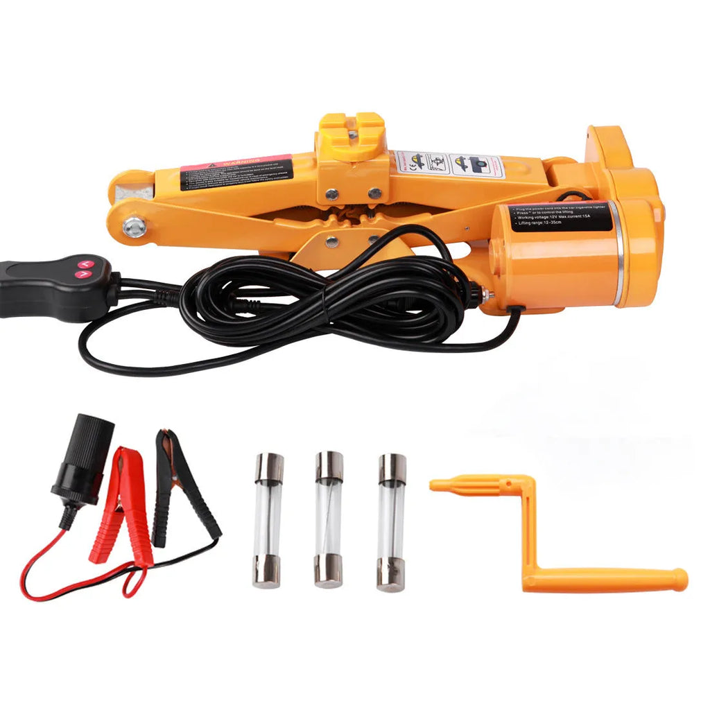 Vehicle electric hydraulic jack kit with 2-tonne lifting capacity.