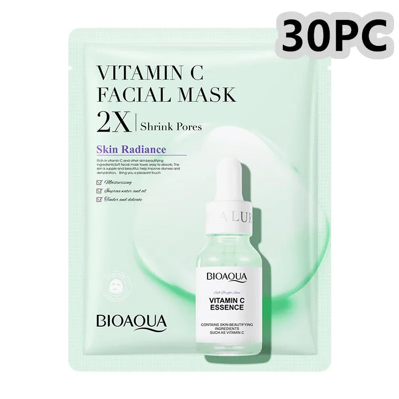 Collagen face sheet mask with 30g gel formula showing hyaluronic acid and Centella Asiatica variants