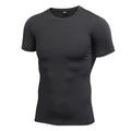 Men's stretch quick-dry short-sleeved fitness shirt in polyester available in multiple colours