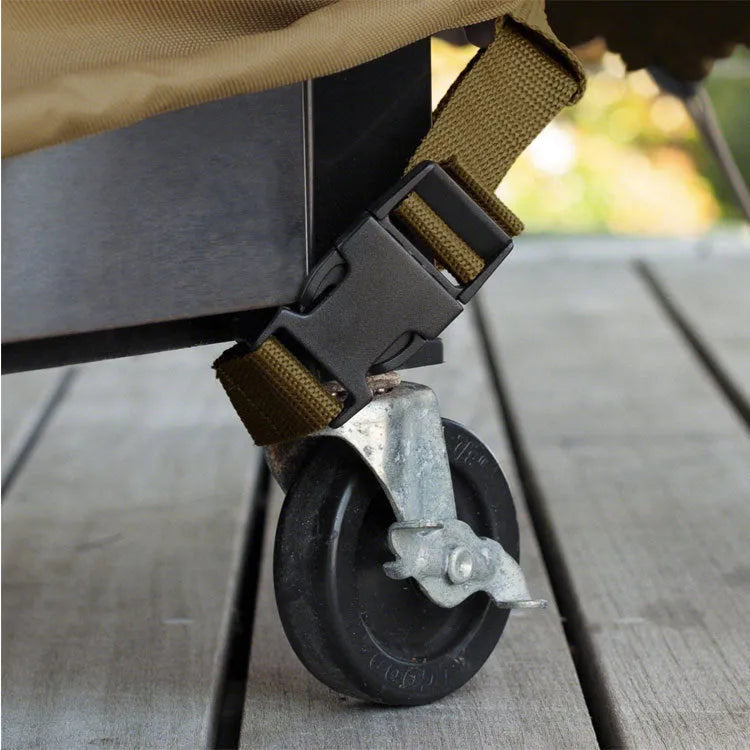 Beige polyester outdoor oven cover for barbecue protection in Nordic style