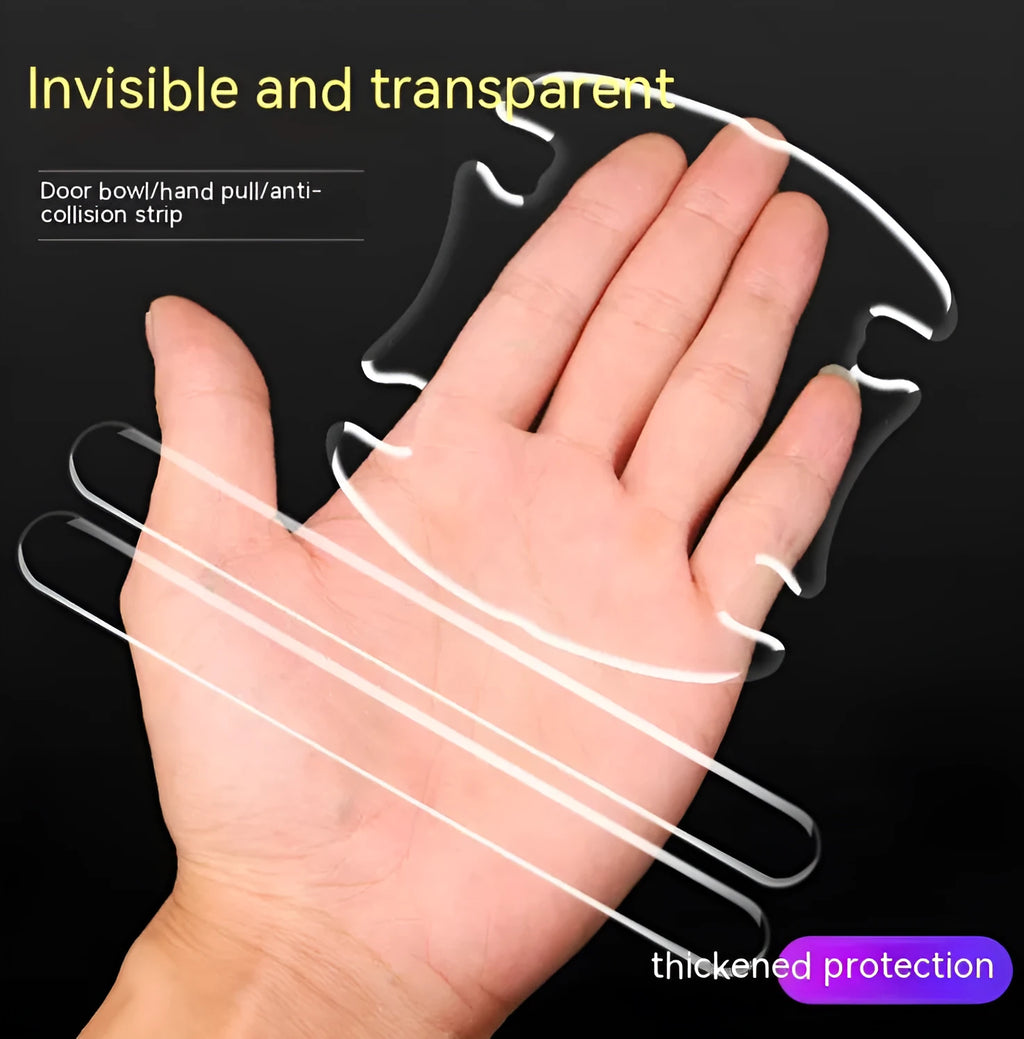 Transparent 3D car door handle protection stickers for scratch prevention