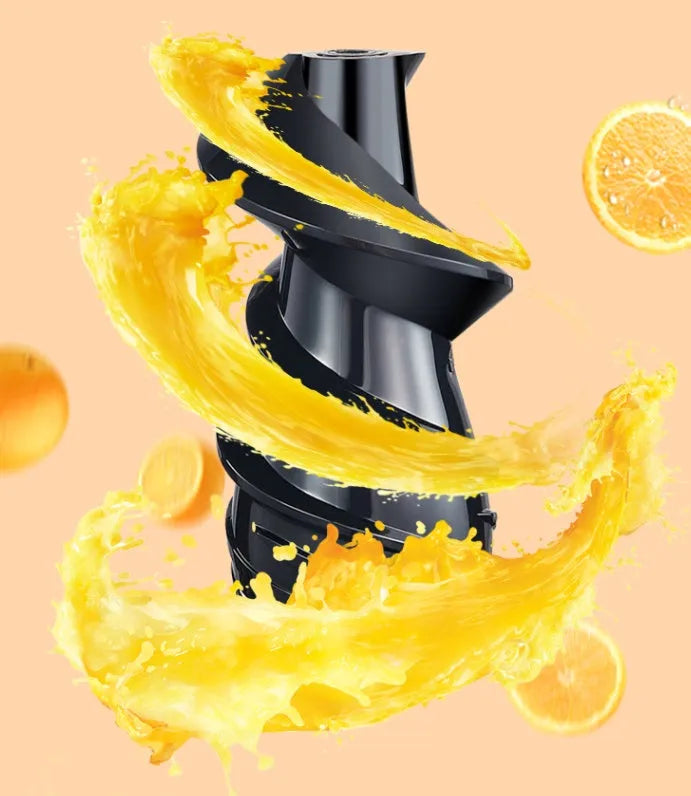 Grey juicing machine with multi-function separator, 90mm caliber, 600ml juice cup, slow 59 rpm extraction, US plug