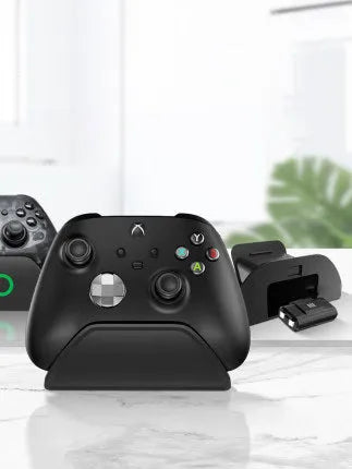 White ABS universal controller stand for Xbox with battery storage compartment