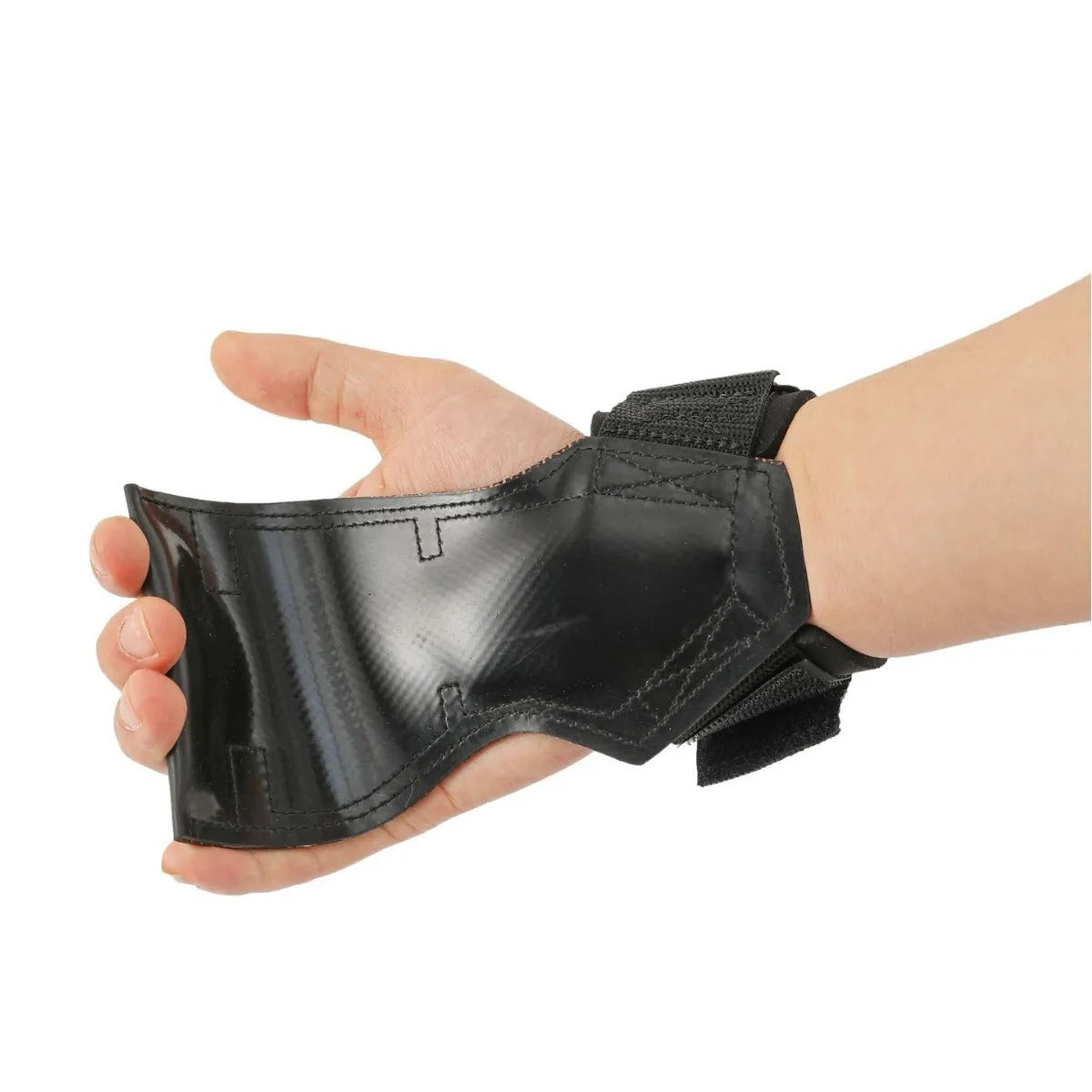 Black rubber weightlifting palm grips and assist belt set for barbell pulls.