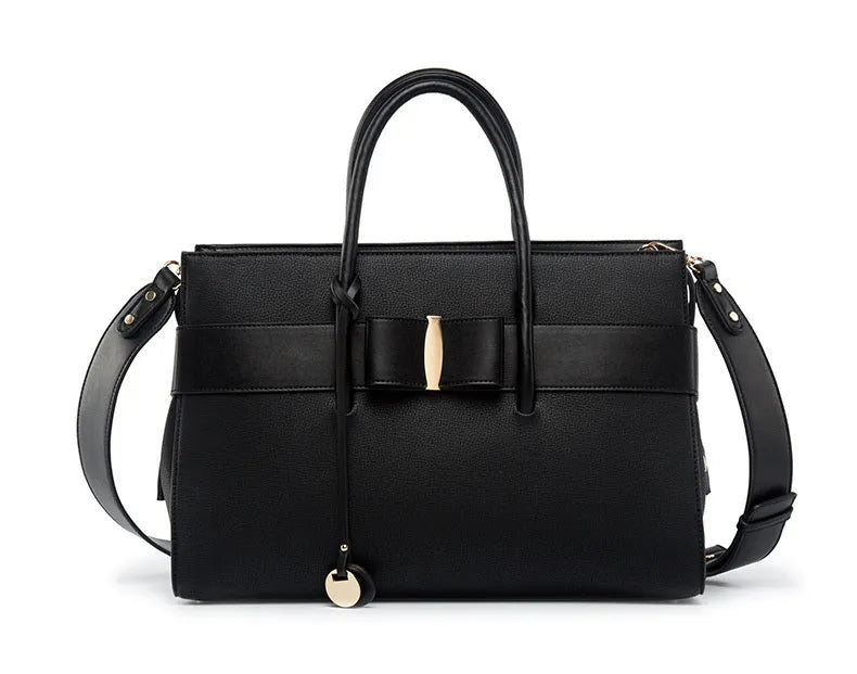 Women's green faux leather computer bag for 13.3 inch laptop with structured design