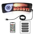 Black flexible Bluetooth LED screen for car rear windshield measuring 49.2 × 110cm