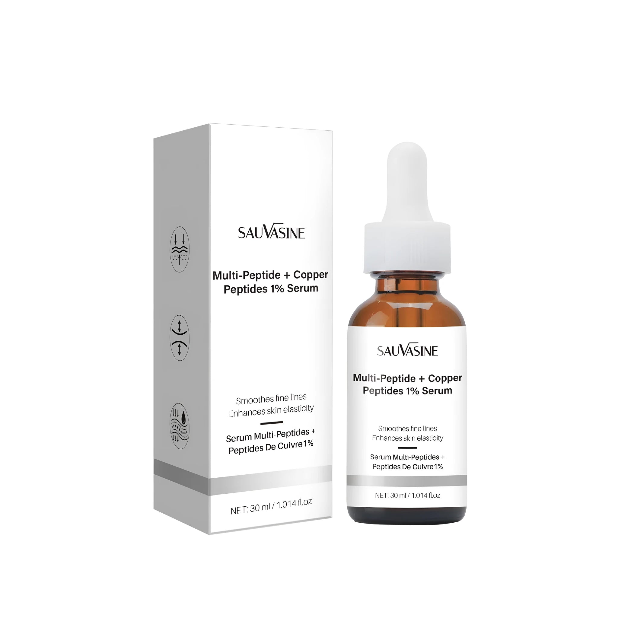 30ml bottle of moisturising oil for fading wrinkles on skin.