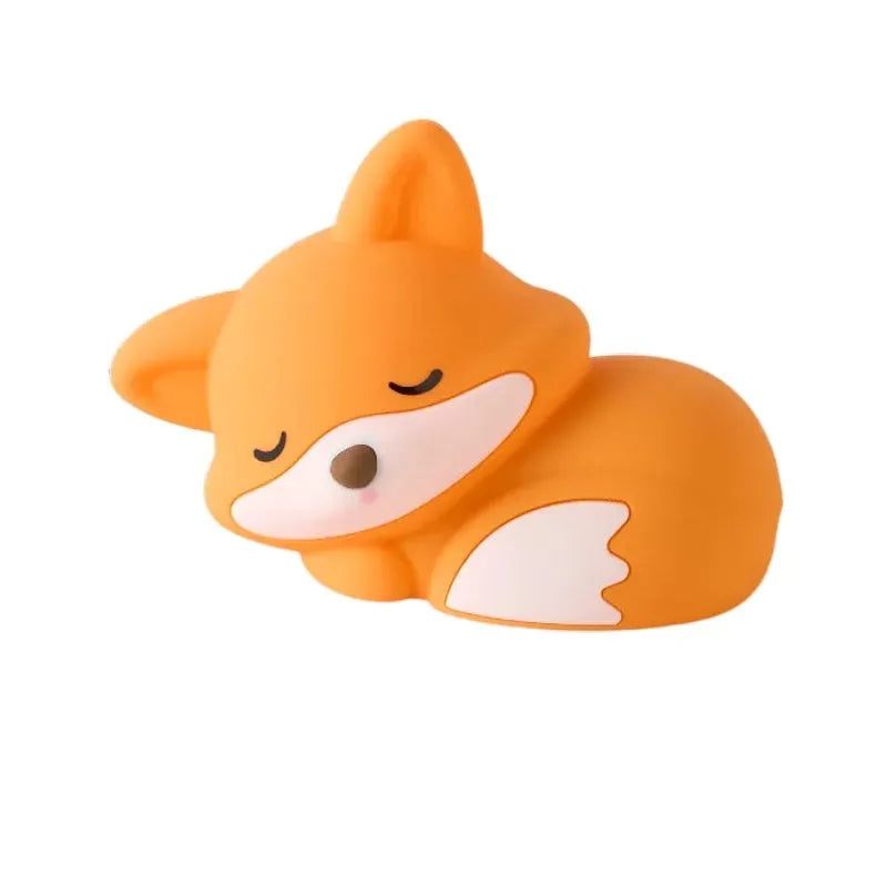 Fox USB rechargeable cartoon small night lamp, 1200mAh battery, two-gear brightness, 20-minute delay turn-off, 164.7 x 91 x 110mm