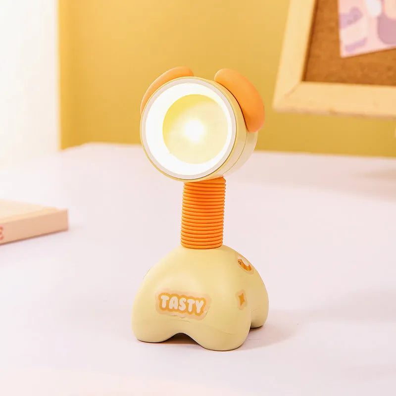 DIY magnetic cartoon desk night light with adjustable lighting in 10.5cm plastic housing
