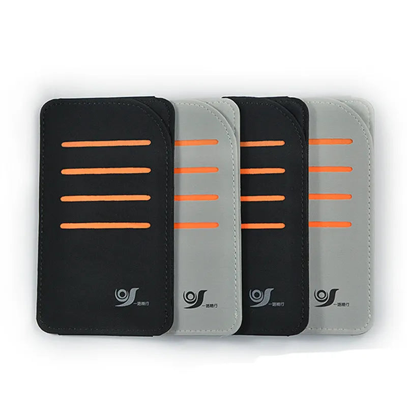 Set of four car sun visor panels and a grey vehicle-mounted card storage bag.
