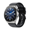 Android smart watch with round 1.36 inch display, Bluetooth calling and NFC access control on silicone strap