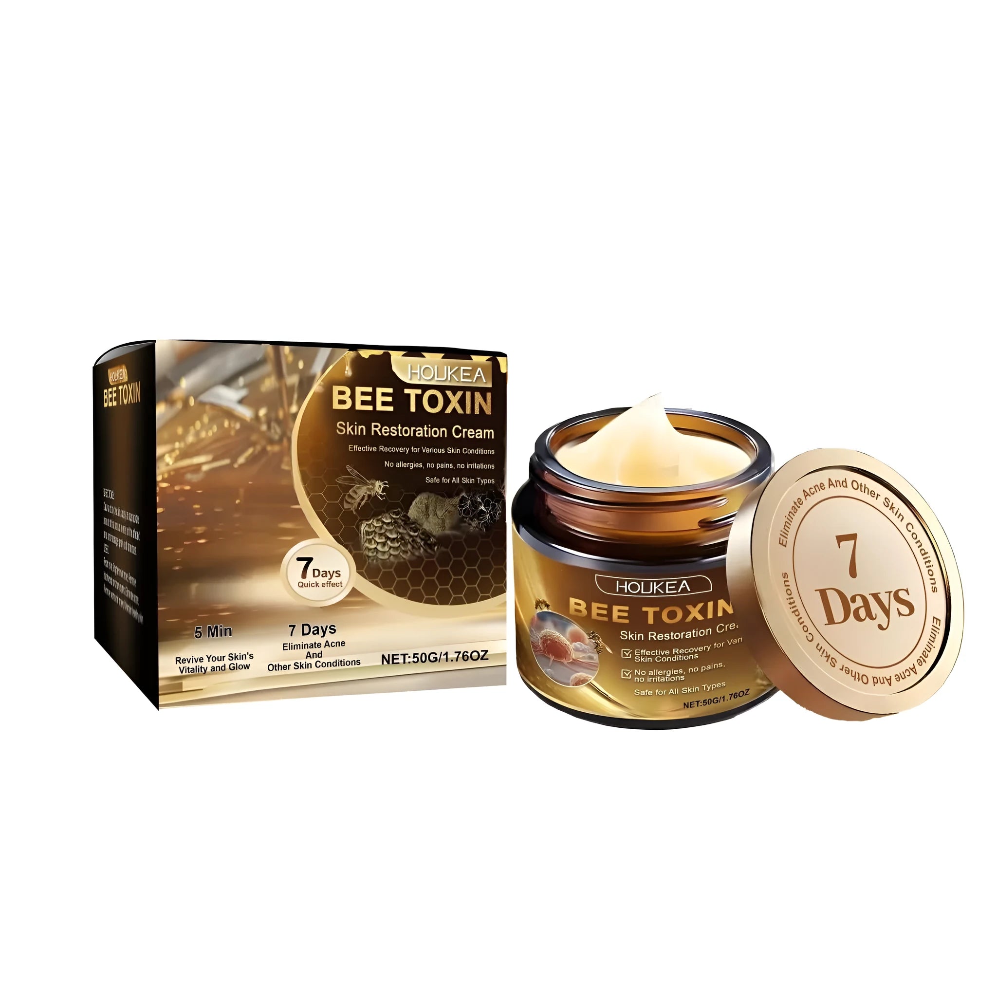 50g jar of skincare cream with bee venom and botulinum active ingredients