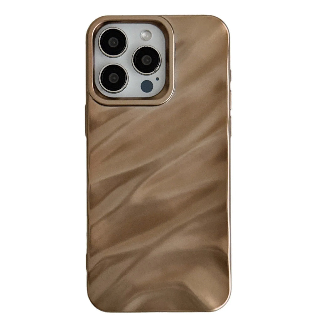 High-grade desert gold silk pattern TPU phone case for iPhone with three-dimensional ins-style back cover in purple