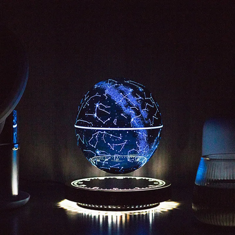 Maglev moon lamp black ABS floating star ball shape on base USB powered