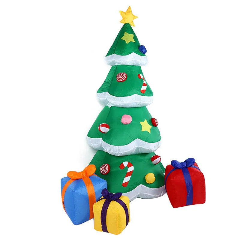 Outdoor Christmas inflatable decoration with LED lights showing Santa, snowman or tree designs